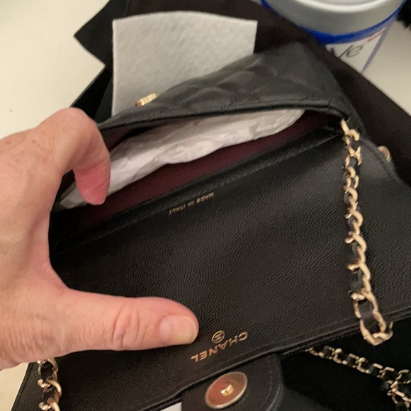 NEW 21P Chanel Mini Snap Bag Zip Caviar Black - Picture 4 of 9